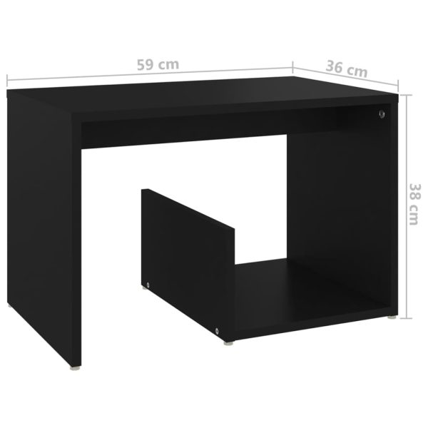 Vandalia Side Table 59x36x38 cm Engineered Wood – Black