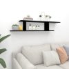 Albertville Wall-Mounted TV Shelf 125x18x23 cm Engineered Wood – Black