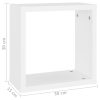 Wall Cube Shelves 6 pcs – 30x15x30 cm, White