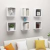 Wall Cube Shelves 6 pcs – 30x15x30 cm, White