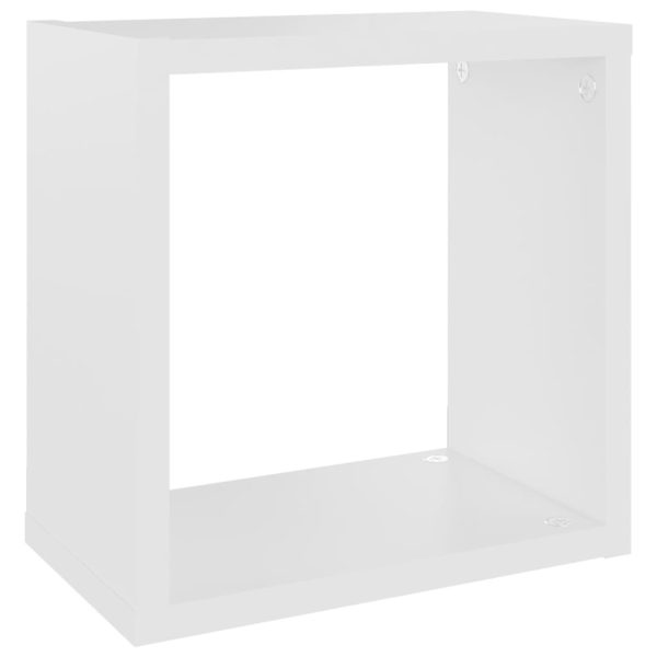 Wall Cube Shelves 2 pcs – 26x15x26 cm, White and Sonoma Oak