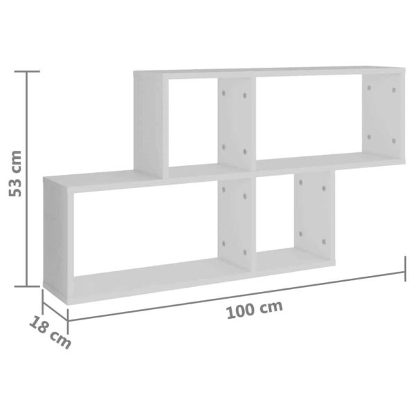 Wall Shelf 100x18x53 cm Engineered Wood – White