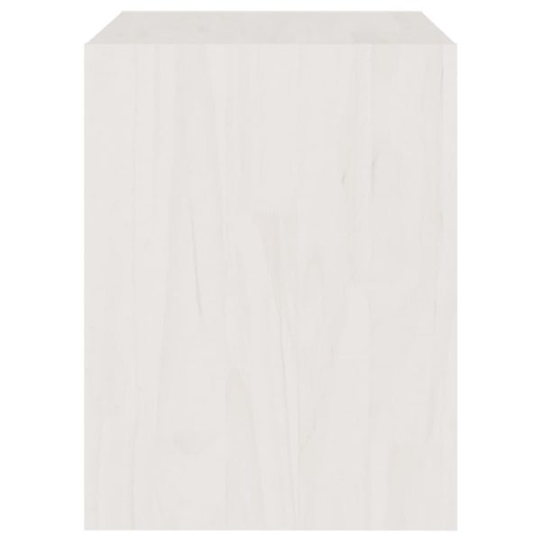 Brierley Bedside Cabinet 40×30.5×40 cm Solid Pinewood – White, 2