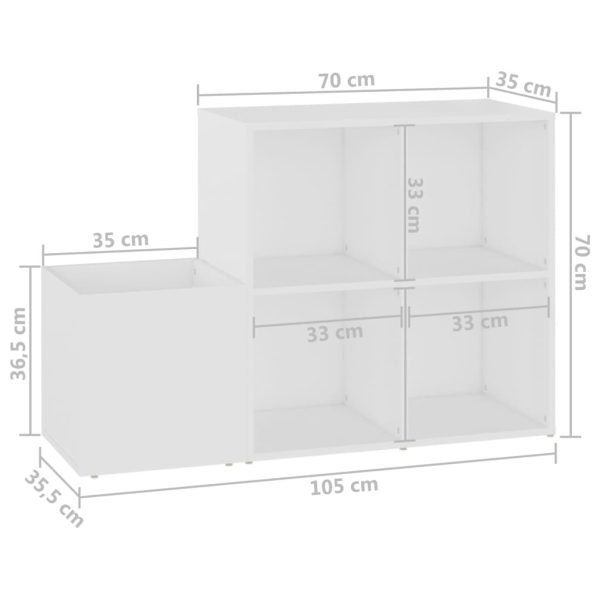 Hall Shoe Cabinet 105×35.5×70 cm Engineered Wood – White