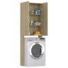Washing Machine Cabinet 64×25.5×190 cm – Sonoma oak