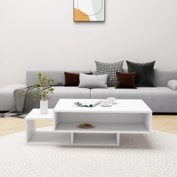 Coffee Table 105x55x32 cm Engineered Wood – White