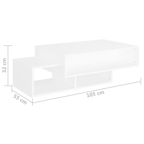 Coffee Table 105x55x32 cm Engineered Wood – White