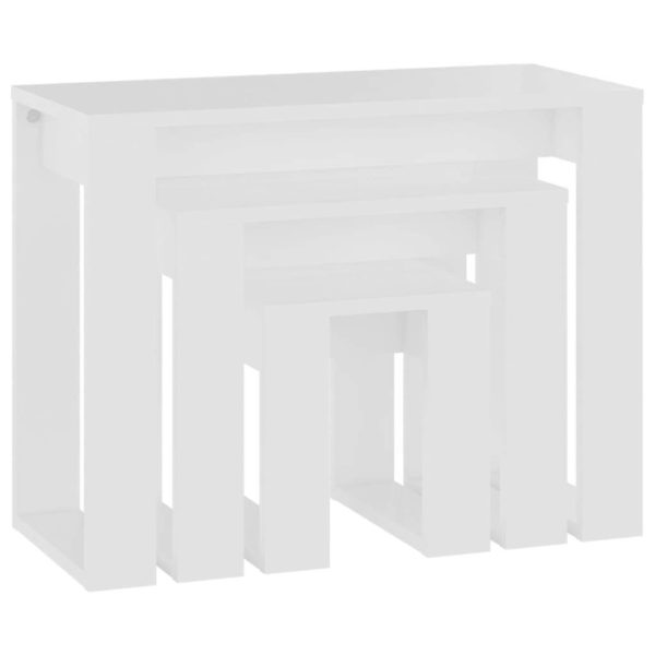 Nesting Tables 3 pcs Engineered Wood – White