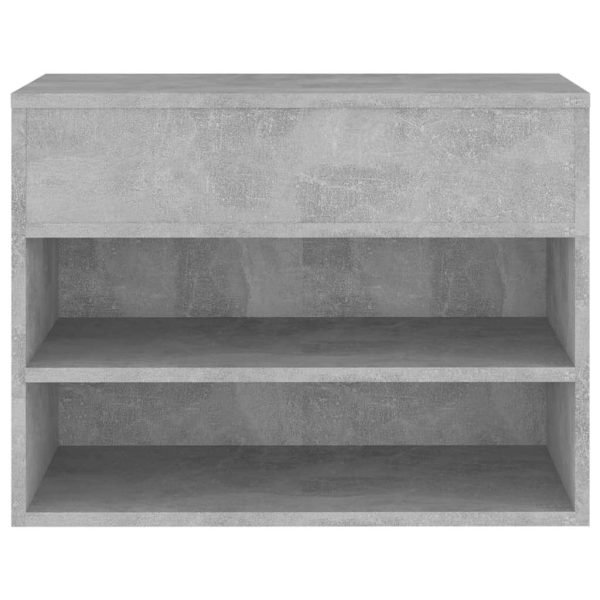 Shoe Bench 60x30x45 cm Engineered Wood – Concrete Grey