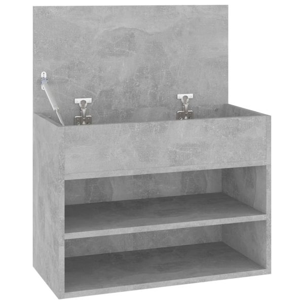 Shoe Bench 60x30x45 cm Engineered Wood – Concrete Grey