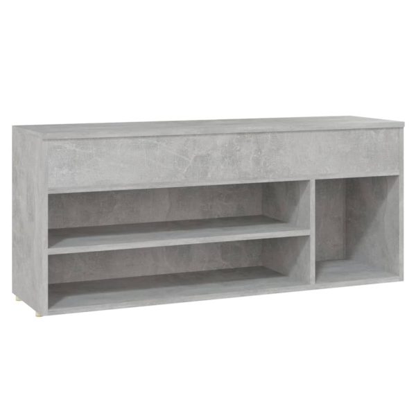 Shoe Bench 105x30x45 cm Engineered Wood – Concrete Grey
