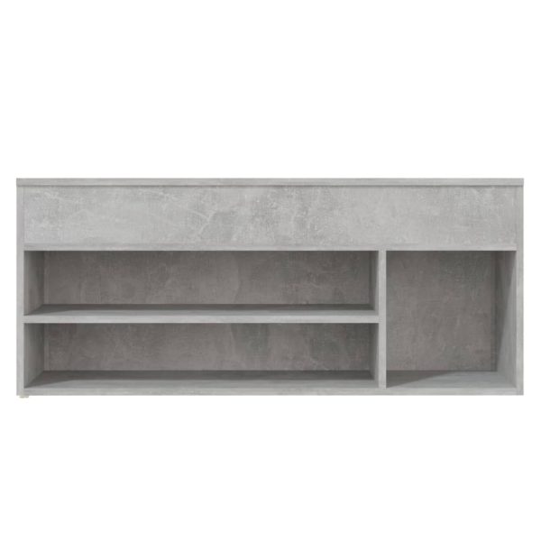 Shoe Bench 105x30x45 cm Engineered Wood – Concrete Grey