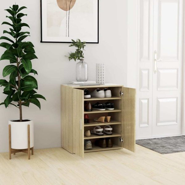 Shoe Cabinet 60x35x70 cm Engineered Wood – Sonoma oak