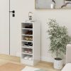 Shoe Cabinet 31.5x35x90 cm Engineered Wood – High Gloss White