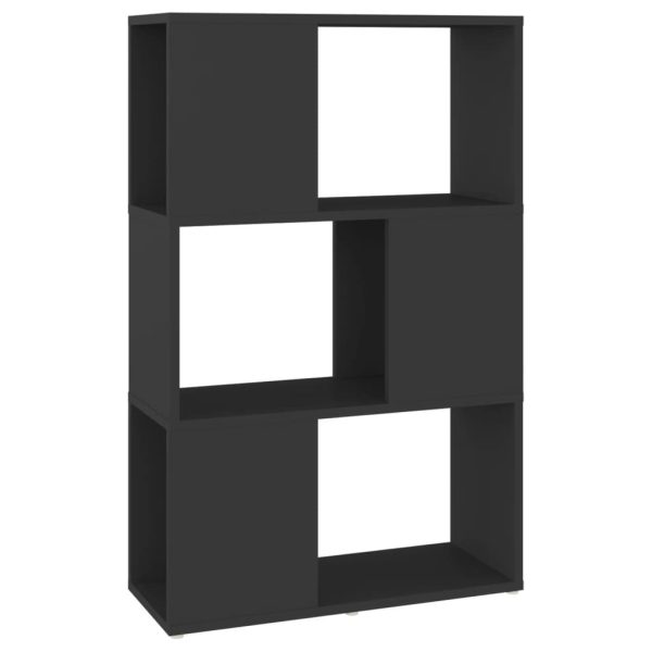Ollerton Book Cabinet Room Divider 60x24x94 cm Engineered Wood – Black