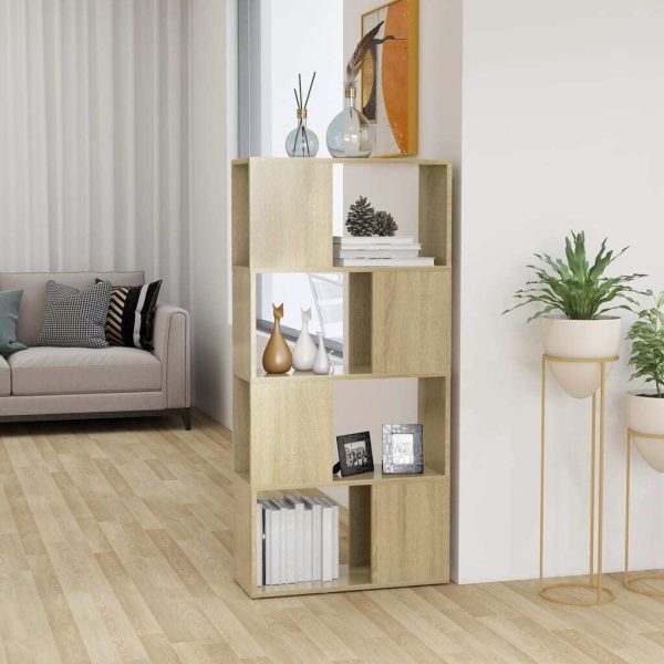 Moston Book Cabinet Room Divider 60x24x124.5 cm Engineered Wood – Sonoma oak