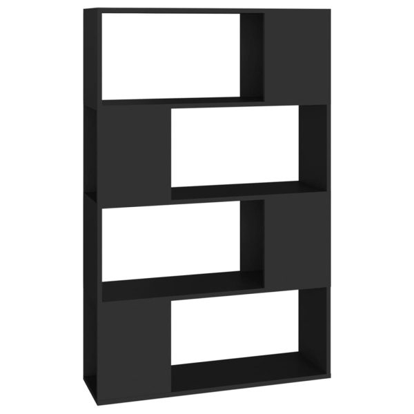 Corsham Book Cabinet Room Divider 80x24x124.5 cm Engineered Wood – Black