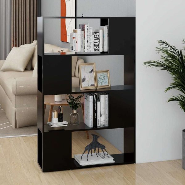 Corsham Book Cabinet Room Divider 80x24x124.5 cm Engineered Wood – Black