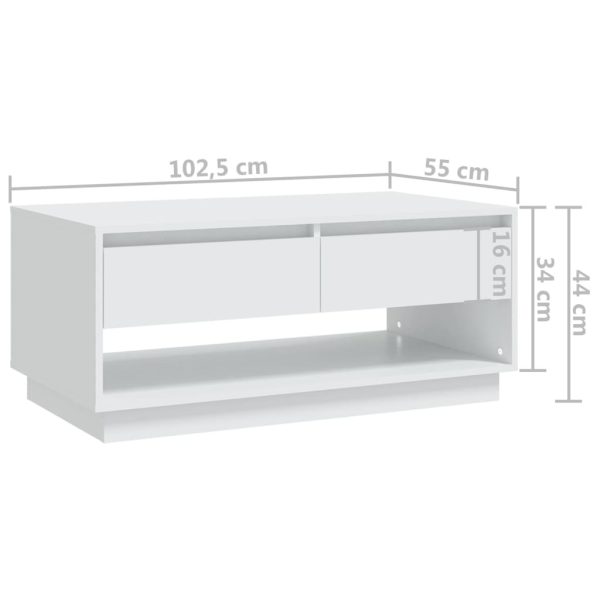 Coffee Table 102.5x55x44 cm Engineered Wood – White