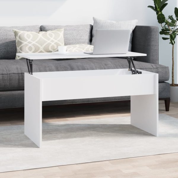 Coffee Table 102×50.5×52.5 cm Engineered Wood – White