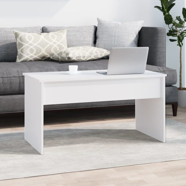 Coffee Table 102×50.5×52.5 cm Engineered Wood – White