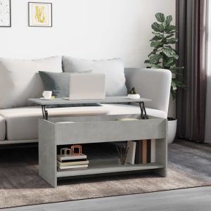 Coffee Table 102x50x52.5 cm Engineered Wood – Concrete Grey