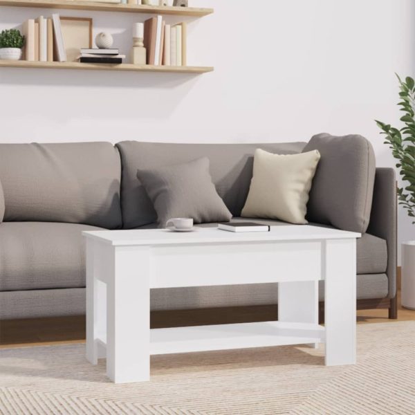 Coffee Table 101x49x52 cm Engineered Wood – White