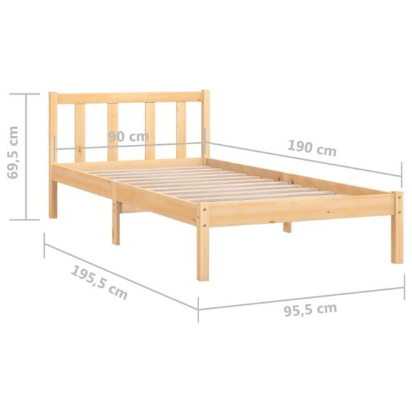 Asbury Bed Frame Solid Wood Pine – SINGLE, Brown