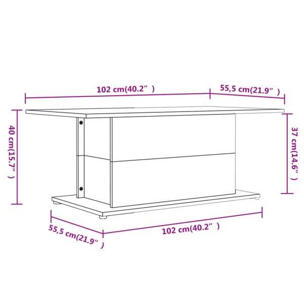 Coffee Table 102×55.5×40 cm Engineered Wood – White