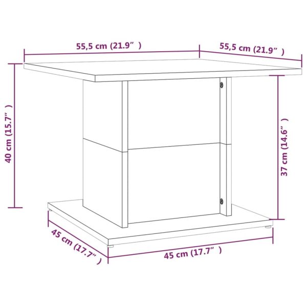 Coffee Table 55.5×55.5×40 cm Engineered Wood – White