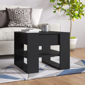 Coffee Table 55.5x55x45 cm Engineered Wood – Black