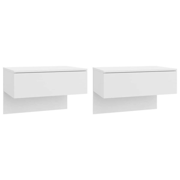 Angus Wall-mounted Bedside Cabinet – White, 2