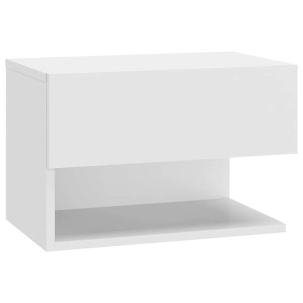 Cheney Wall-mounted Bedside Cabinet – White, 1