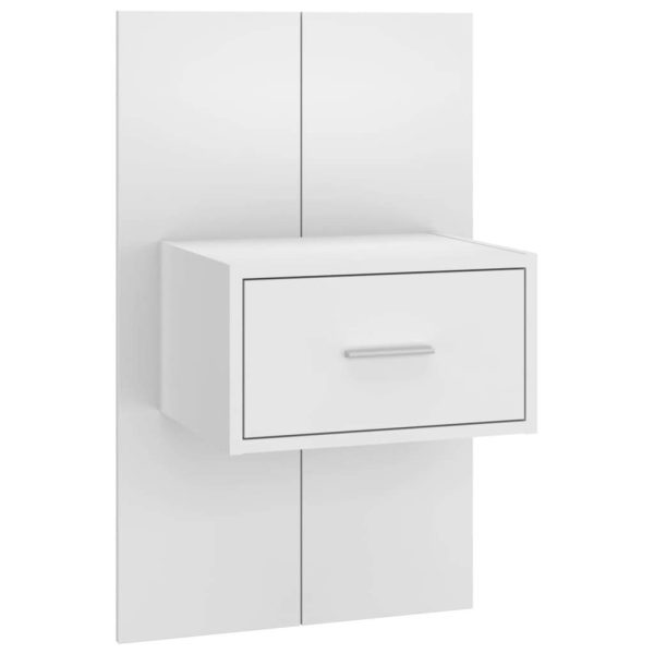Grayslake Wall-mounted Bedside Cabinet – White, 1