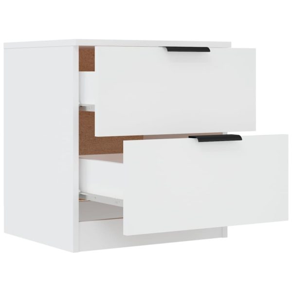 Oldham Bedside Cabinet Engineered Wood – White, 2