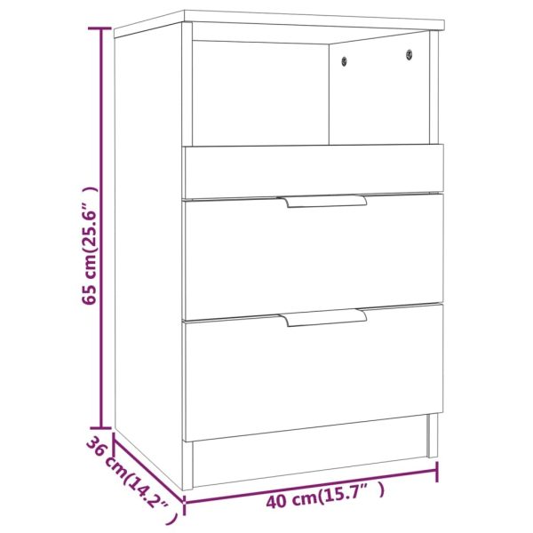 Center Bedside Cabinet Engineered Wood – White, 1