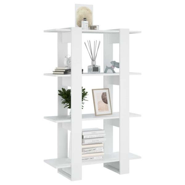 Hertford Book Cabinet/Room Divider 80x30x123.5 cm – White