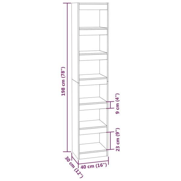 Paramount Book Cabinet/Room Divider 40x30x198 cm – Black