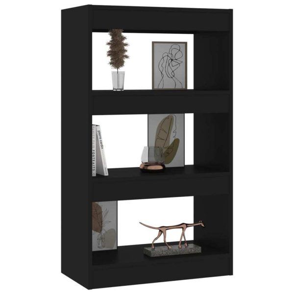 Houma Book Cabinet/Room Divider 60x30x103 cm Engineered Wood – Black
