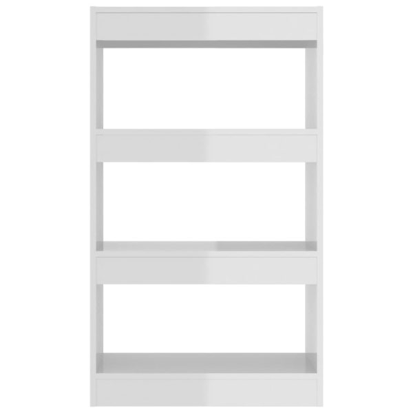 Houma Book Cabinet/Room Divider 60x30x103 cm Engineered Wood – High Gloss White