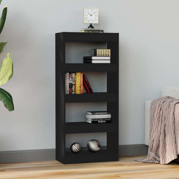 Dyer Book Cabinet/Room Divider 60x30x135 cm Engineered Wood – Black