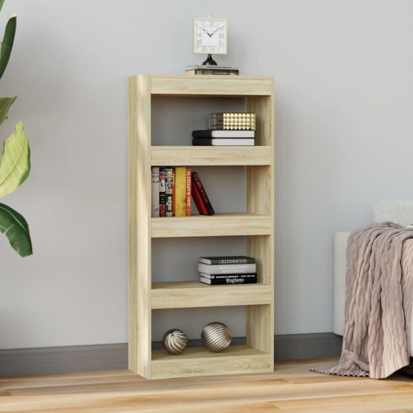 Dyer Book Cabinet/Room Divider 60x30x135 cm Engineered Wood – Sonoma oak
