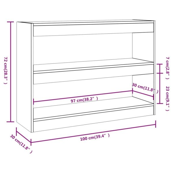 Seguin Book Cabinet/Room Divider 100x30x72 cm – White