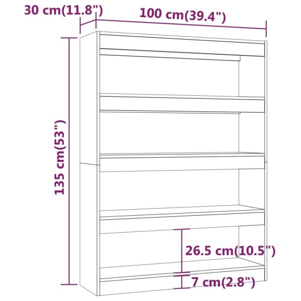 Palmdale Book Cabinet/Room Divider 100x30x135 cm – Sonoma oak