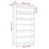 Hopewell Book Cabinet/Room Divider 100x30x198 cm Engineered wood – White