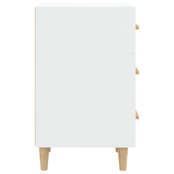 Bismarck Bedside Cabinet 40x40x66 cm Engineered Wood – White