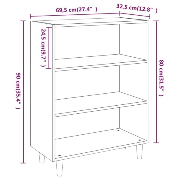 Sideboard 69.5×32.5×90 cm Engineered Wood – White