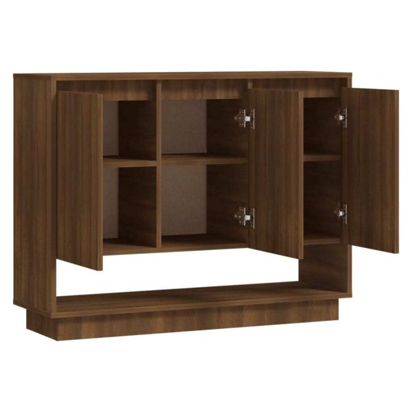 Sideboard 97x31x75 cm Engineered Wood – Brown Oak