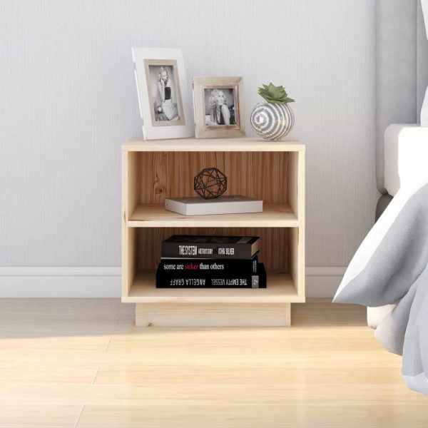 Glens Bedside Cabinet 40x34x40 cm Solid Wood Pine – Brown, 2