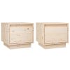 Eastmont Bedside Cabinet 35x34x32 cm Solid Wood Pine – Brown, 2